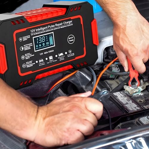 Prostownik samochodowy 12V 10A automatyczny Funkcja naprawy akumulatora LCD na Arena.pl