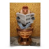 PLAKAT DO WC ŁAZIENKI NOSACZ W ZŁOTEJ TOALECIE ABSTRAKCJA 20cm x 30cm