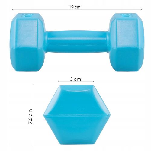 HANTLE BITUMICZNE 2x1 KG zestaw ciężarków hantelki do ćwiczeń fitness stałe na Arena.pl