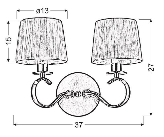 Clara kinkiet 2x40W E14 chrom / biały zdjęcie 2