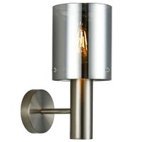 Ścienna LAMPA skandynawska SARDO WL-5581-1A-SC+SG Italux loftowa OPRAWA szklany KINKIET okrągła tuba nikiel przydymiona