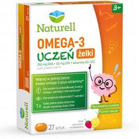 Naturell Omega-3 Uczeń dla dzieci kwasy omega 3 DHA EPA witamina D 27 żelek