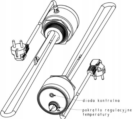 GRZAŁKA ELEKTRYCZNA DO BOJLERA Z TERMOSTATEM VOLUX 2000W 6/4'' na Arena.pl