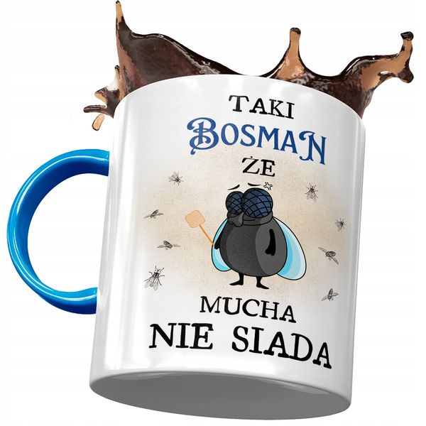 Kubek Błękitny Dla Bosmana Mucha Nie Siada Z Nadrukiem Ze Zdjęciem zdjęcie 1