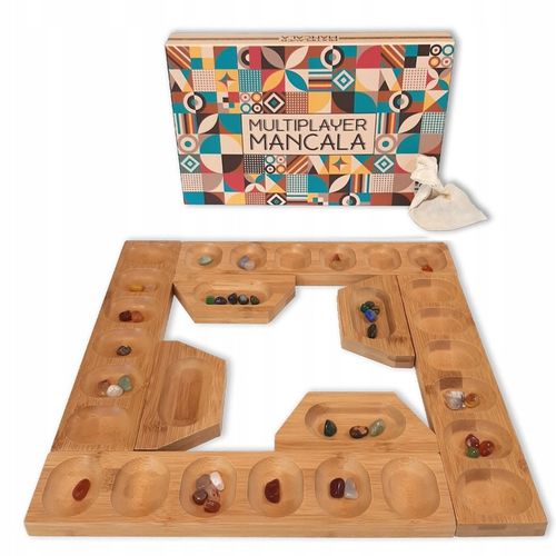 MANKALA UNIWERSALNA - DLA 2-3-4 GRACZY - DREWNIANA na Arena.pl