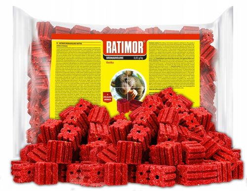RATIMOR NA MYSZY I SZCZURY KOSTKA 1,5KG BROMADIOLONE na Arena.pl