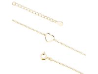 ZŁOCONA SREBRNA BRANSOLETKA NA NOGĘ GŁADKIE SERCE