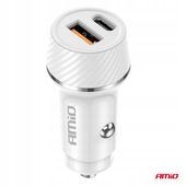 Ładowarka samochodowa USB-A + USB-C 20W