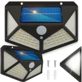 Lampa solarna czujnik ruchu zmierzchu 100 led elewacyjna naścienna kinkiet