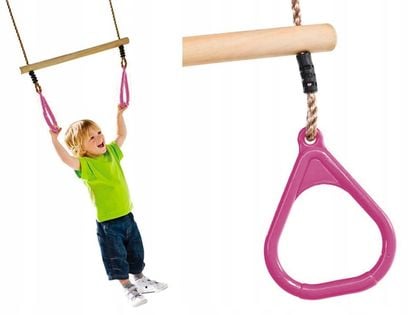 Huśtawka Trapez Gimnastyczny dla Dzieci JF różowy