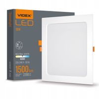 2 x Biała oprawa sufitowa LED wpuszczana plafon Videx 18W 1500lm panel 22,4
