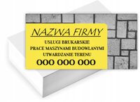 Wizytówki firmowe reklamowe 100szt różne wzory USŁUGI BRUKARSKIE