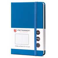 niebieski notes w formacie a6 zadrukowany w linie - peterson
