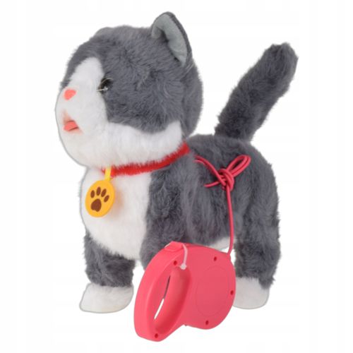 Kotek interaktywny pluszowy na smyczy akumulator USB funkcje dźwięk ruch na Arena.pl