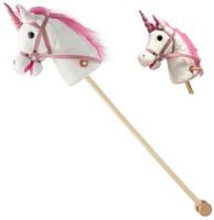 Konik koń jednorożec pluszowy na patyku kiju dźwięki koła HOBBY HORSE 95cm