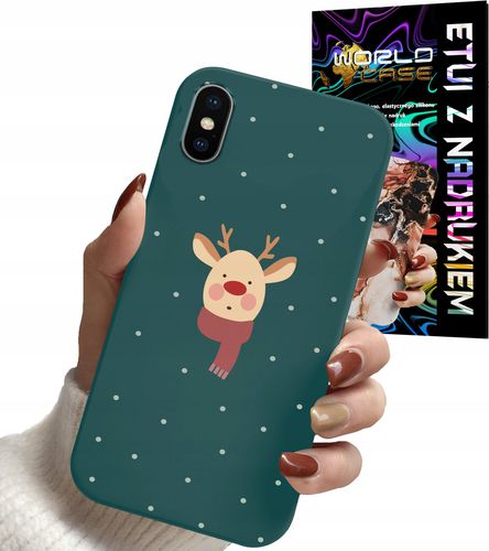 ETUI CASE DO IPHONE X / XS - ŚWIĄTECZNE WZORY RENIFER MIKOŁAJ PREZENT na Arena.pl