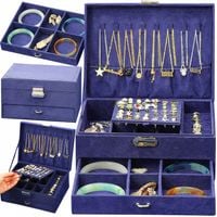 Kuferek na Biżuterię Szkatułka Organizer Pudełko Elegancki na Kolczyki Box