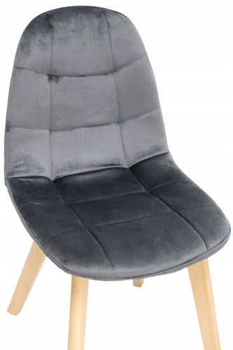 KRZESŁO skandynawskie TAPICEROWANE pikowane do salonu COLIN szare na Arena.pl