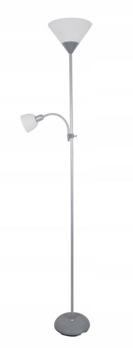 LAMPA podłogowa stojąca E27 + E14 60W szara na Arena.pl