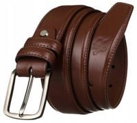 Szeroki skorzany pasek meski z tradycyjna klamra