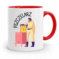 Kubek Czerwony Pszczelarza Pszczelarz Prezent Z Nadrukiem Ze Zdjęciem