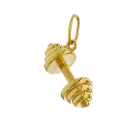 Fit Kolekcja - Pozłacana Zawieszka sztangielka DUMBBELL 003