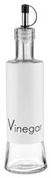 Dozownik szklany ocet GRENO 320 ml napis VINEGAR stal malowana proszkowo biały