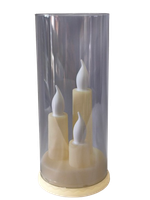 Świeca Led potrójna żółta przydymione szkło