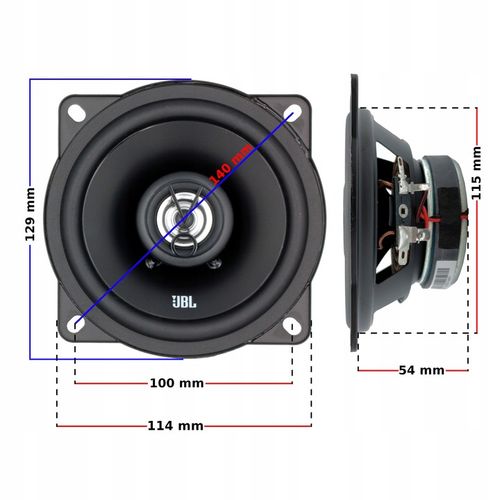 Głośniki samochodowe dwudrożne JBL STAGE1 51F 13 cm 130 mm 150W na Arena.pl