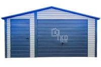 Garaż Blaszany 5x6m Brama Uchylna Drzwi Rynny Dach Dwuspadowy TKD216
