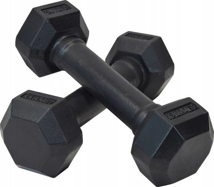 Zestaw hantli żeliwnych hexagonalnych HEX 2 x 2,5 kg zdjęcie 2