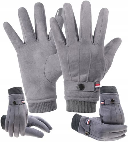 Rękawiczki Zamszowe Dotykowe Zimowe Ciepłe Męskie na Arena.pl