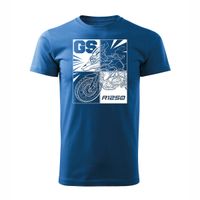 Koszulka motocyklowa z motocyklem na motor BMW GS 1250 ADVENTURE męska niebieska REGULAR L