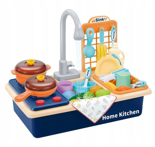 DUŻY ZLEWOZMYWAK AKCESORIA KRAN WODA NOWY KUCHNIA DLA DZIECI ZESTAW PREZENT na Arena.pl