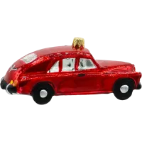 Bombka choinkowa szklana: Retro Auto w czerwieni