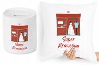 Dla Krawca Krawcowej Zestaw Poduszka + Skarbonka Z Nadrukiem Ze Zdjęciem