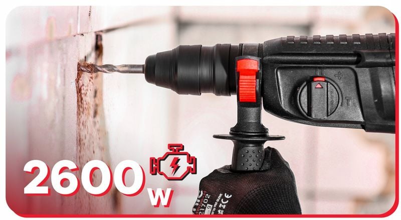 MŁOTOWIERTARKA Młot UDAROWY Wiertarka UDAROWA SDS+ 2600W 4J Walizka zdjęcie 7