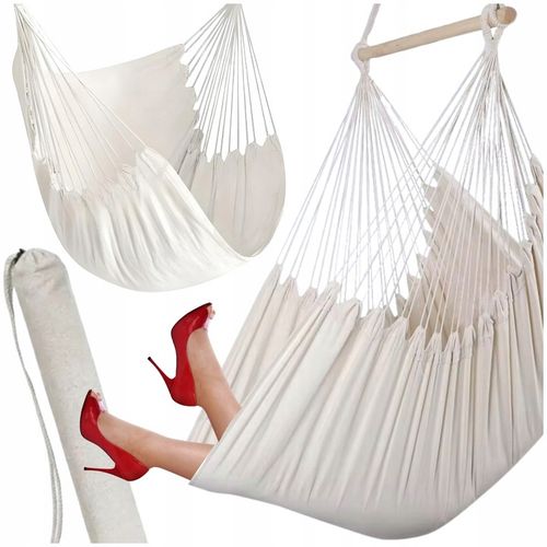 FOTEL WISZĄCY OGRODOWY BUJANY KOKON KRZESŁO BRAZYLIJSKIE HUŚTAWKA BOHO BEŻ na Arena.pl