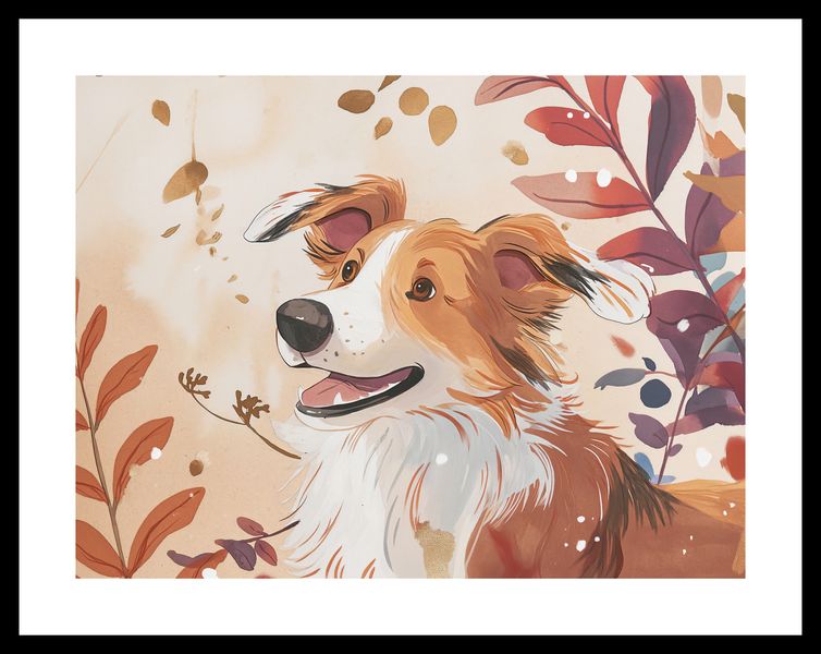 Plakat 40x30cm Collie Jesienną Porą zdjęcie 3