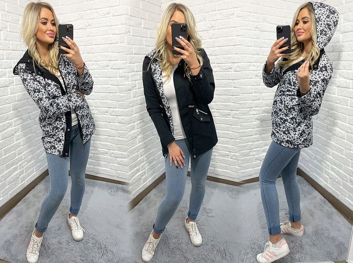 DWUSTRONNA PARKA kurtka Z KAPTUREM 3 KOLORY S zdjęcie 12