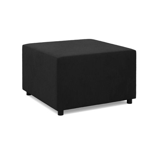 Pufa do salonu, podnóżek, BLOM, Mikrofaza, 71x71x40 cm, czarny | TYLETEGOTU na Arena.pl
