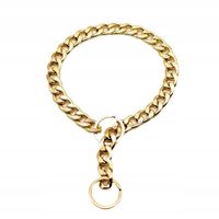 Obroża dla psa ZŁOTA Pozłacana metalowa rozmiar M