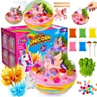 ZESTAW KREATYWNY KRYSZTAŁ JEDNOROŻEC AKWARIUM DIY LAMPKA LED PREZENT ŚWIĘTA