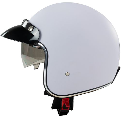 Kask na skuter motocyklowy otwarty z daszkiem BB 588 -przyciemniona blenda M biały mat na Arena.pl