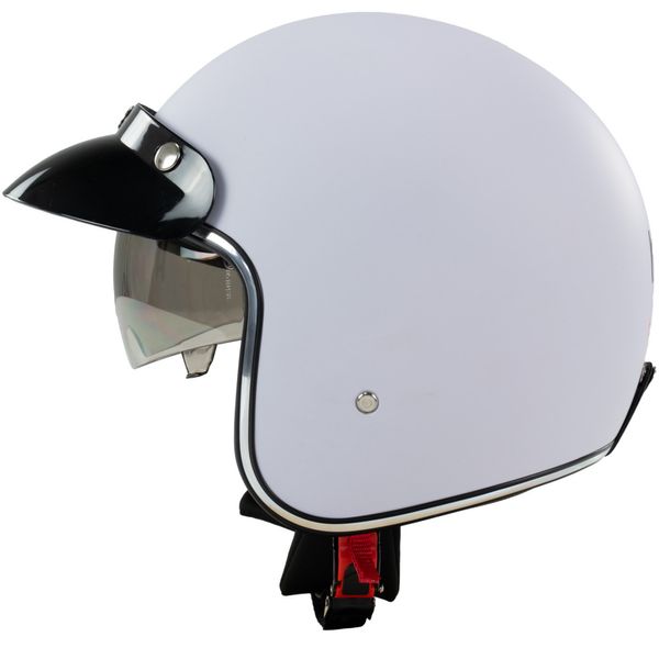 Kask na skuter motocyklowy otwarty z daszkiem BB 588 -przyciemniona blenda M biały mat zdjęcie 7