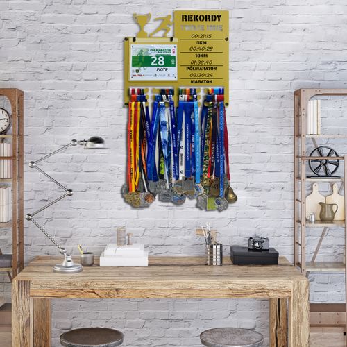 Wieszak na medale i numery startowe REKORDY RUN twoje imię  16.1 na Arena.pl