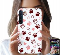 ETUI DO OPPO A91 - PSIE ŁAPKI NA BIAŁYM TLE, PIES, KOT, MIŚ