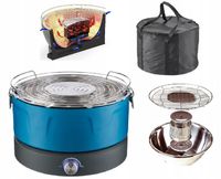 GRILL WĘGLOWY BEZDYMNY TURYSTYCZNY Z NAWIEWEM XL + TORBA + BATERIE - ZESTAW