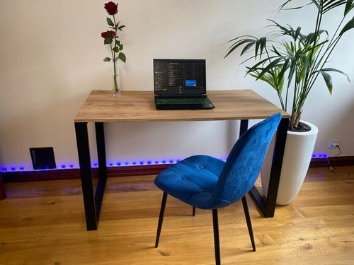 NOGI DO STOŁU BIURKA METALOWE CZARNE 80x72 CM PROFIL 6x2 CM LOFTOWE 2 na Arena.pl