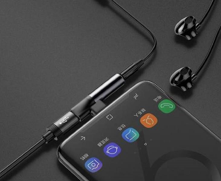 BASEUS ADAPTER L41 USB-C USB-C+ JACK 3,5MM CZARNY zdjęcie 4